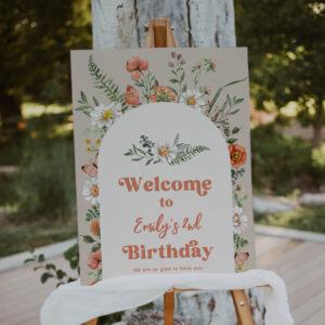 18x24" Wildflower Birthday Welcome Sign