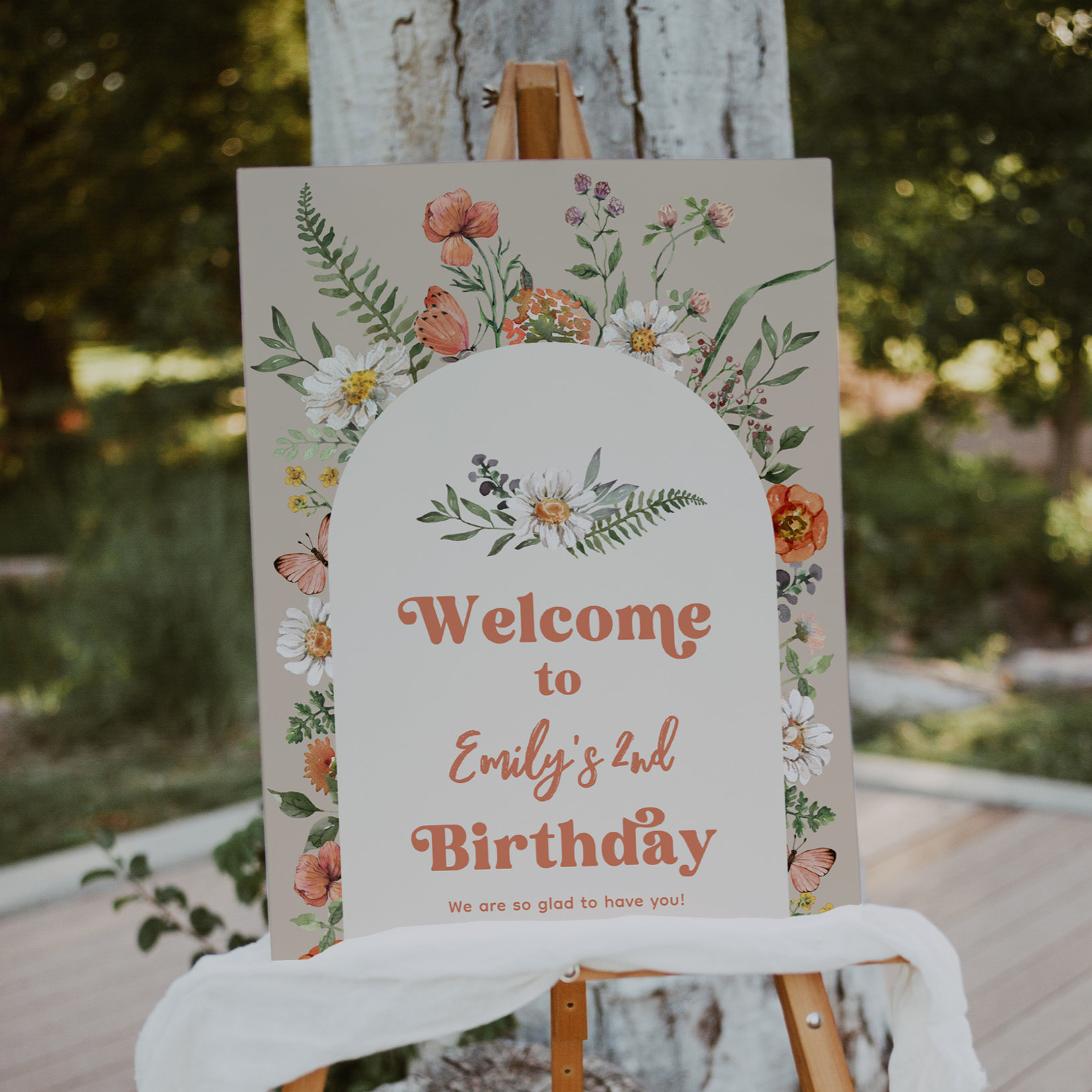 18x24" Wildflower Birthday Welcome Sign