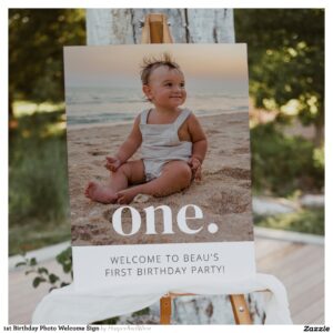 1st Birthday Photo Welcome Sign