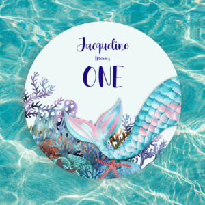 1st Birthday Watercolor Mermaid Under The Sea Invitation