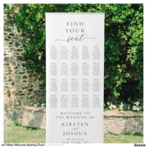20 Tables Welcome Seating Chart Retractable Banner