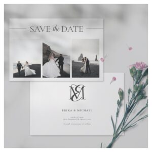 3 Photos Elegant Classic Wedding Save The Date