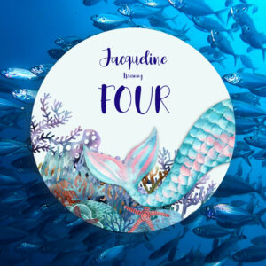 4th Birthday Watercolor Mermaid Under The Sea Invitation