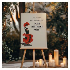 50th Flamenco Dancer Birthday Party Welcome Foam Board