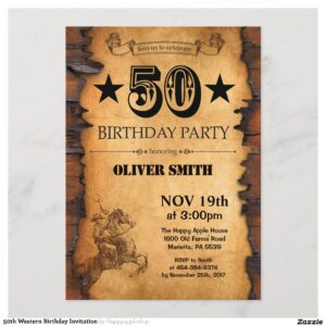 50th Western Birthday Invitation