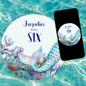 6th Birthday Watercolor Mermaid Under The Sea Invitation