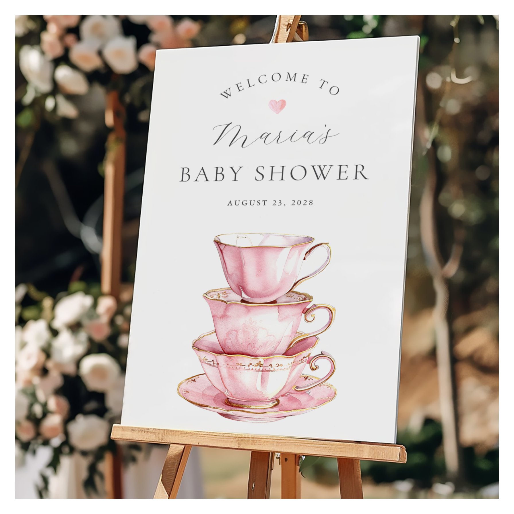 A Baby is Brewing Tea Party Baby Shower Welcome Foam Board