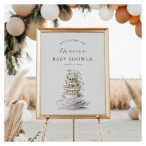 A Baby is Brewing Tea Party Baby Shower Welcome Poster
