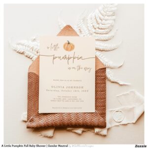 A Little Pumpkin Fall Baby Shower Gender Neutral Invitation