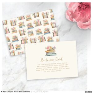 A New Chapter Books Bridal Shower Enclosure Card