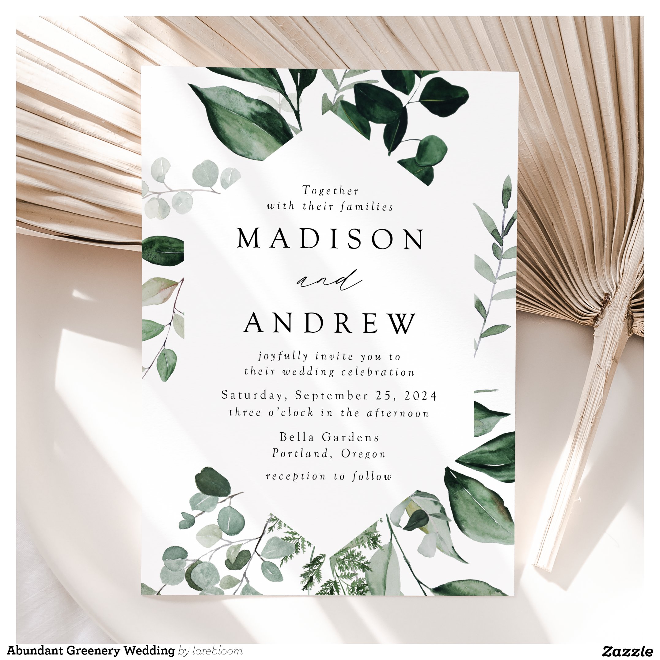 Abundant Greenery Wedding Invitation