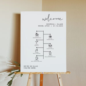 ADELLA Edgy Modern Minimal Wedding Icon Timeline  Foam Board