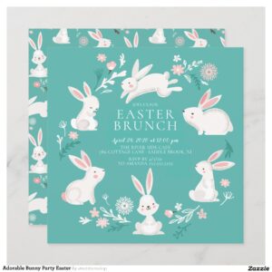 Adorable Bunny Party Easter Invitation