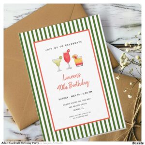 Adult Cocktail Birthday Party Invitation