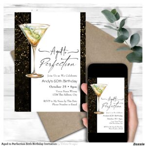 Aged to Perfection 60th Birthday Invitation