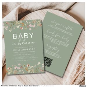 All in One Wildflower Baby in Bloom Baby Shower Invitation