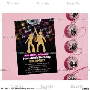 ANY AGE - Disco Birthday Party Invitation