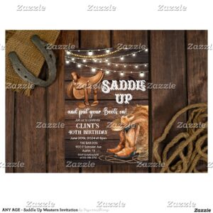 ANY AGE - Saddle Up Western Invitation