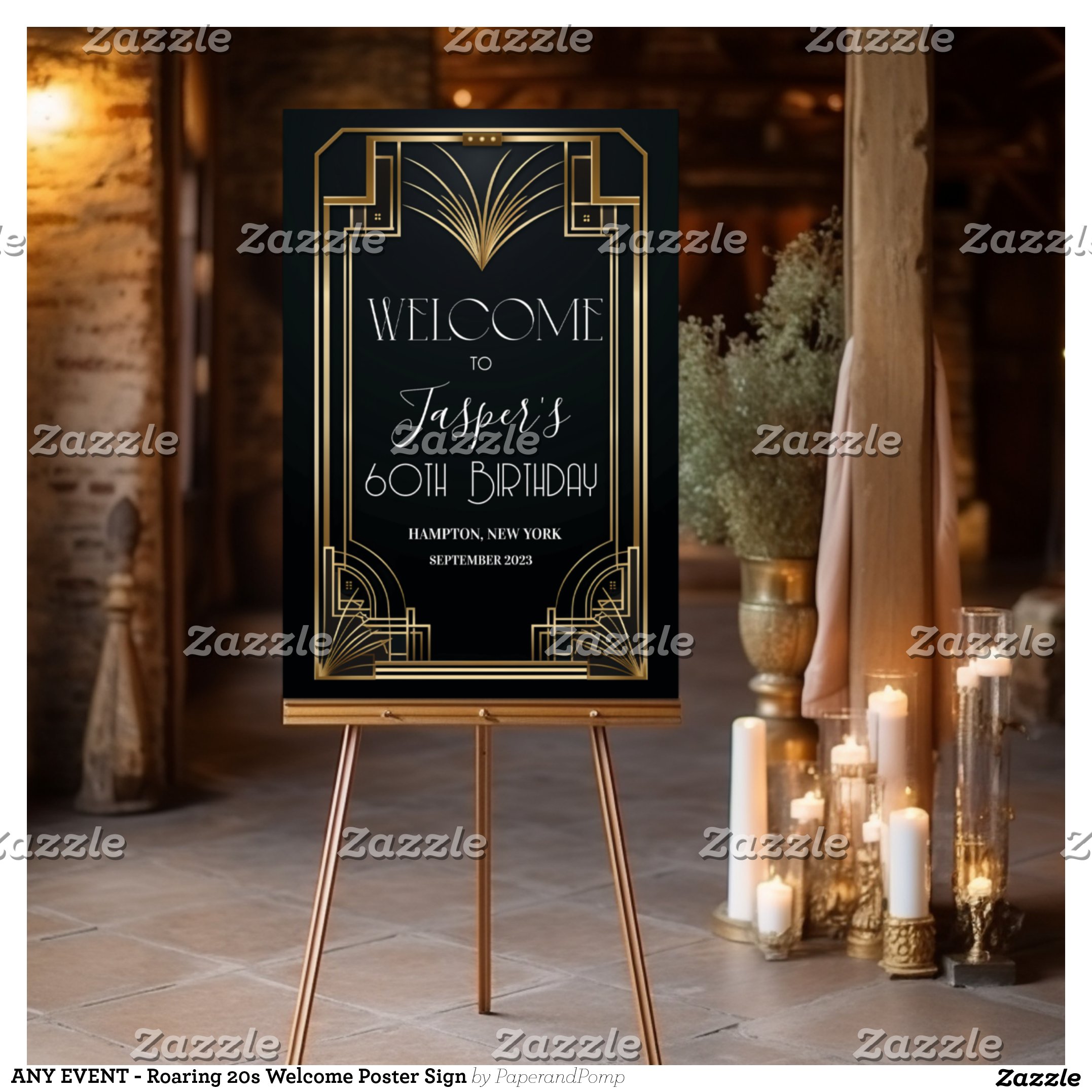 ANY EVENT - Roaring 20s Welcome Poster Sign