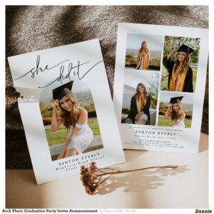 Arch Photo Graduation Party Invite Announcement