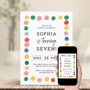 Art Painting Party Boy Painting Birthday Invitation