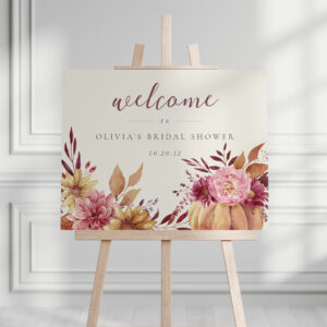 Autumn Wildflowers & Pumpkin Event Welcome Sign