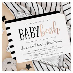 Baby Bash Couples Baby Shower Foil Invitation
