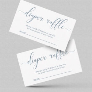 Baby Blue Diaper Raffle Shower Invitation Insert