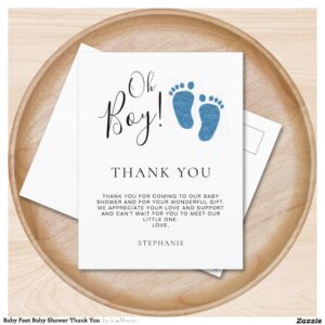 Baby Feet Baby Shower Thank You  Postcard