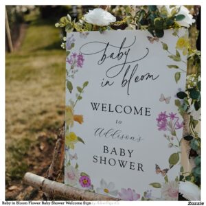 Baby in Bloom Flower Baby Shower Welcome Sign