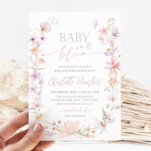 Baby In Bloom Wildflower Floral Baby Shower Invitation
