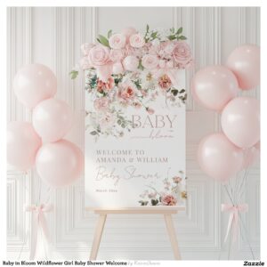 Baby in Bloom Wildflower Girl Baby Shower Welcome Foam Board