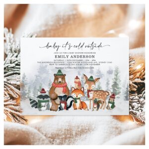 Baby It's Cold Outside Winter Woodland Baby Shower Invitation
