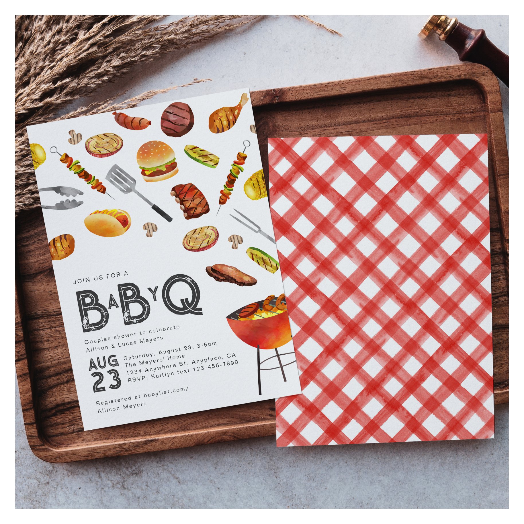 Baby Q Baby Shower Invitation Co-Ed Baby Shower