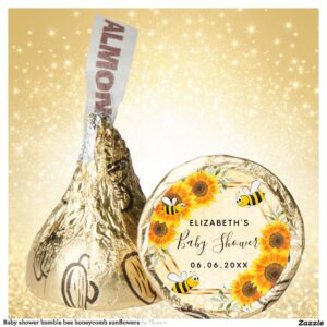 Baby shower bumble bee honeycomb sunflowers hershey?'s kisses?