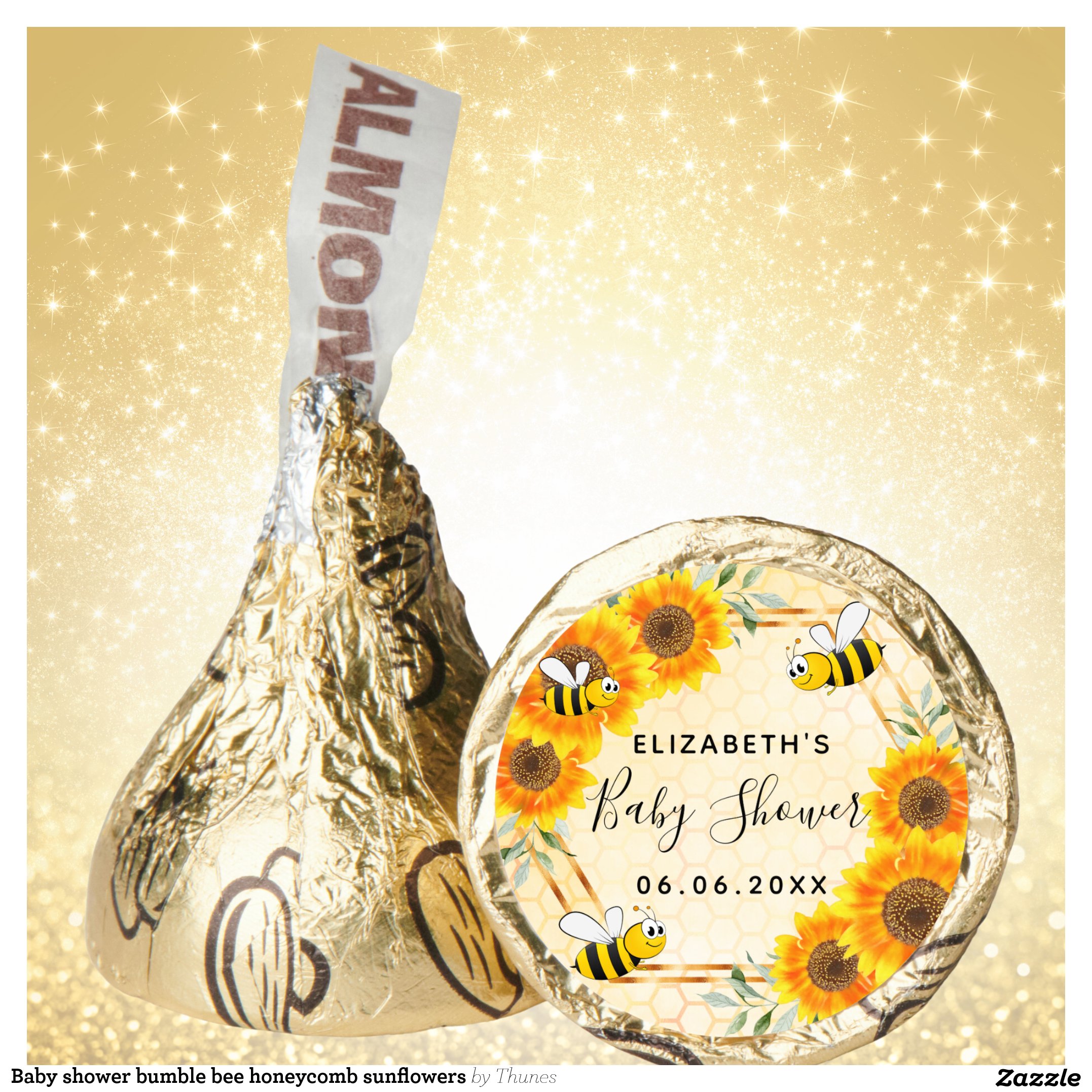 Baby shower bumble bee honeycomb sunflowers hershey?'s kisses?