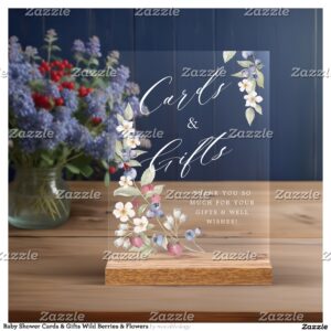 Baby Shower Cards & Gifts Wild Berries & Flowers Acrylic Sign