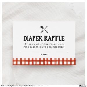 Barbecue Baby Shower Diaper Raffle Ticket Enclosure Card