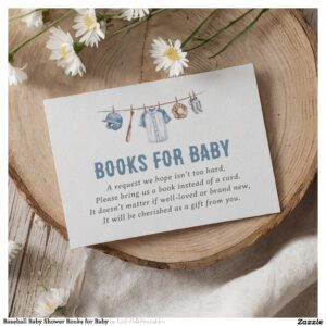 Baseball Baby Shower Books for Baby Enclosure Card