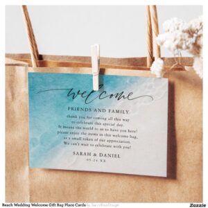 Beach Wedding Welcome Gift Bag Place Cards