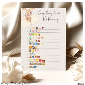 Bear Baby Shower Game Emoji Pictionary