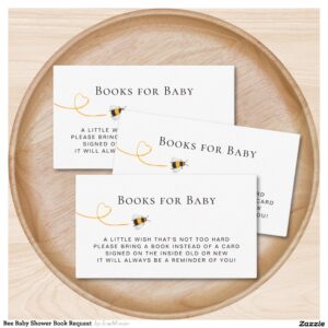 Bee Baby Shower Book Request  Enclosure Card