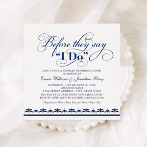 Before They Say I Do Navy Wedding Couples Shower Invitation