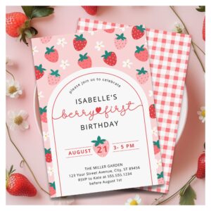 Berry First Birthday 1st Birthday Invitation
