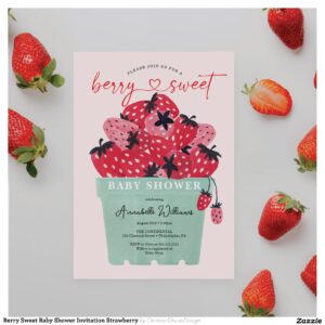 Berry Sweet Baby Shower Invitation Strawberry