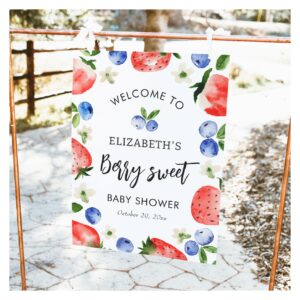 Berry Sweet Baby Shower Welcome Poster
