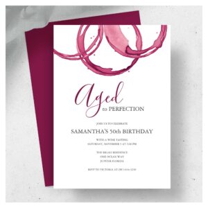 Birthday Invitations Adult Wine Party