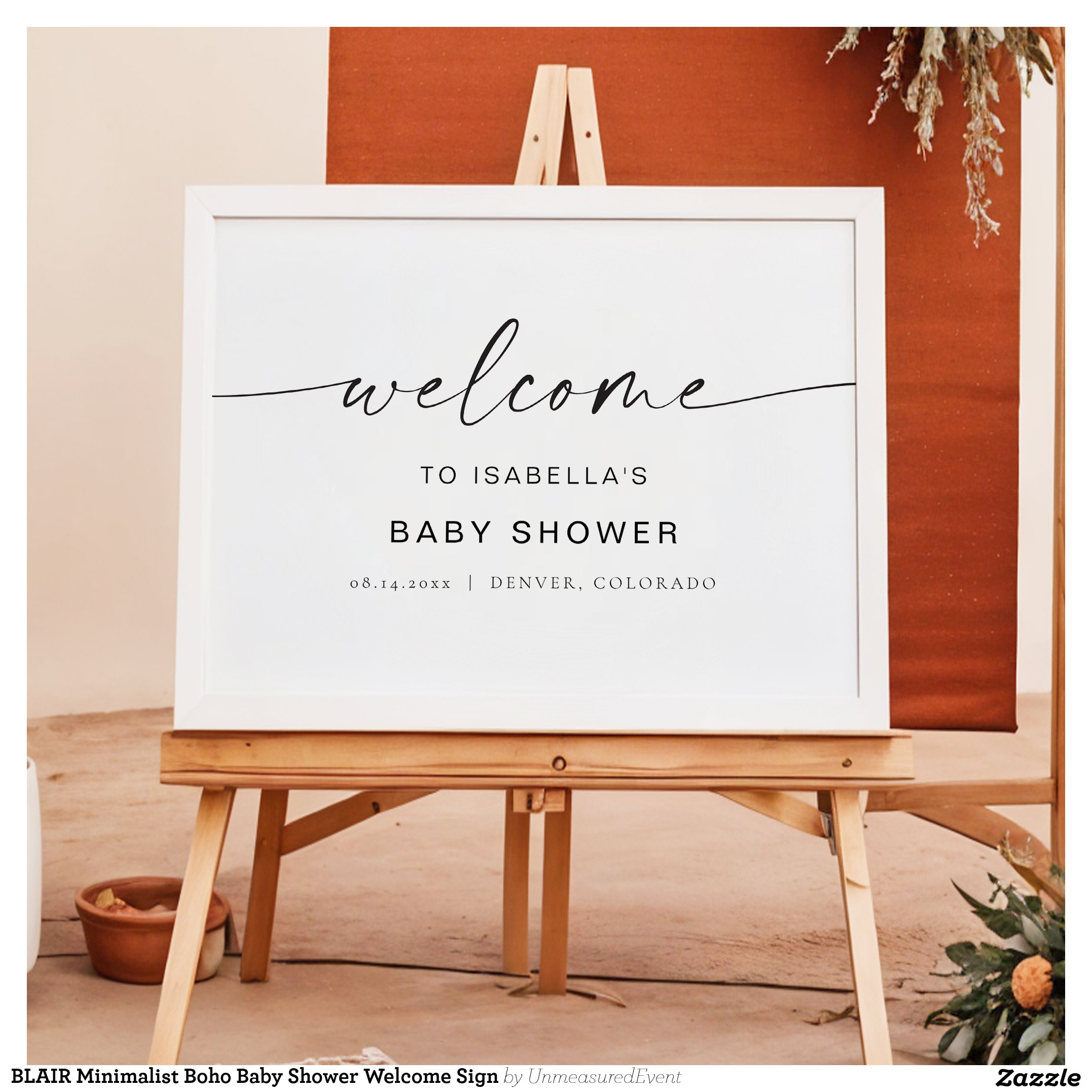 BLAIR Minimalist Boho Baby Shower Welcome Sign