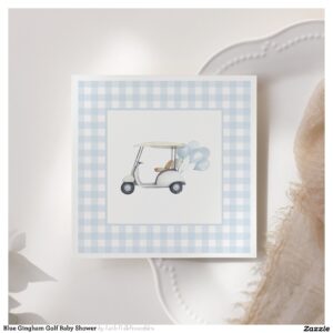 Blue Gingham Golf Baby Shower Napkins