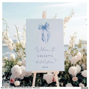 Blue She's Tying The Knot Bridal Shower Welcome Foam Board